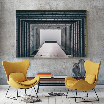 

Modern Big Size Painting On The Wall City Building Canvas Print for Living Room Pop Tableaux Poster Decorativos Industrial Decor