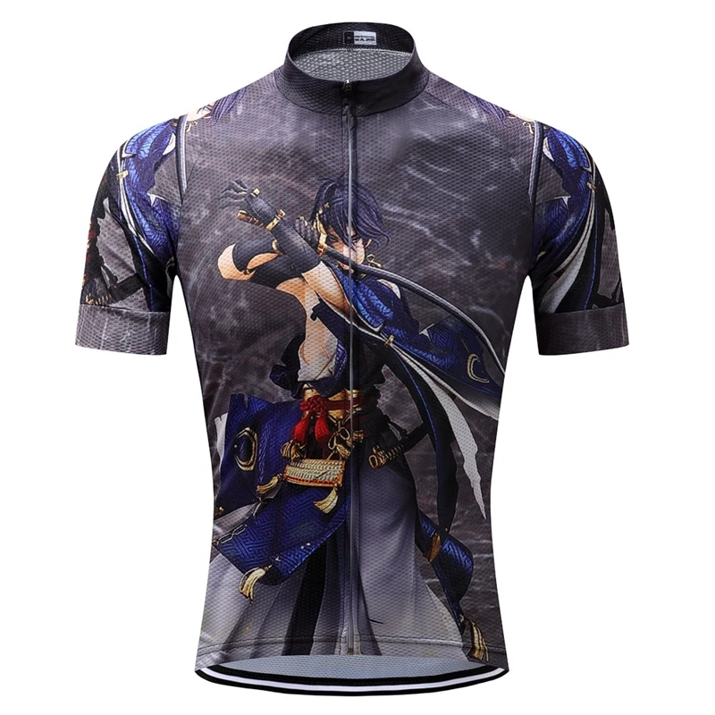 New Anime Mens Cycling Jersey Tops short sleeve sportswear polyester summer bike clothing