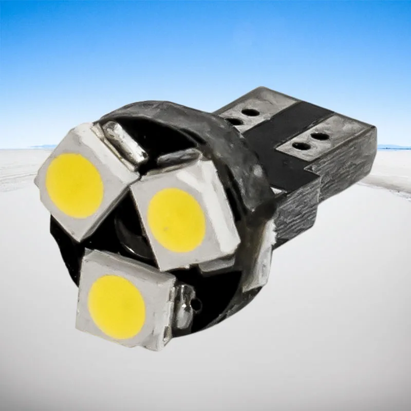 

10pcs T5 58 73 74 286 257 T6.5 W3W 3SMD 3 Led Car Dashboard Warning Indicator light Instrument Cluster Lights Bulb white 12V 10X