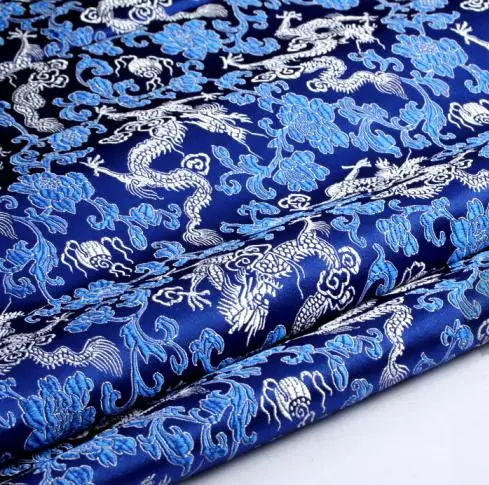 75 см * 100 парча ткань костюм Китайская одежда cheongsam антикварная Королевский синий