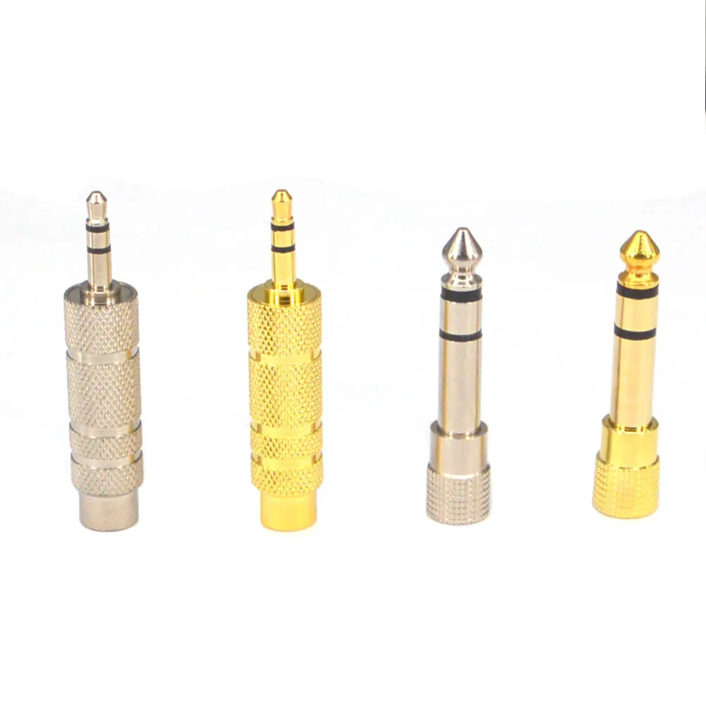 10 Pieces Audio Stereo Adapter Kit 3.5mm Plug to 6.35 mm Plug Stereo Headphone Adaptor Converter