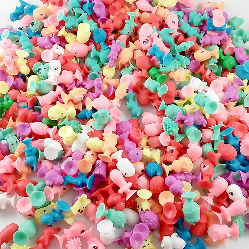 

50 PCS/lot good Cupule kids Cartoon Animal Action Figures toys Sucker kids Mini Suction Cup Collector Capsule model