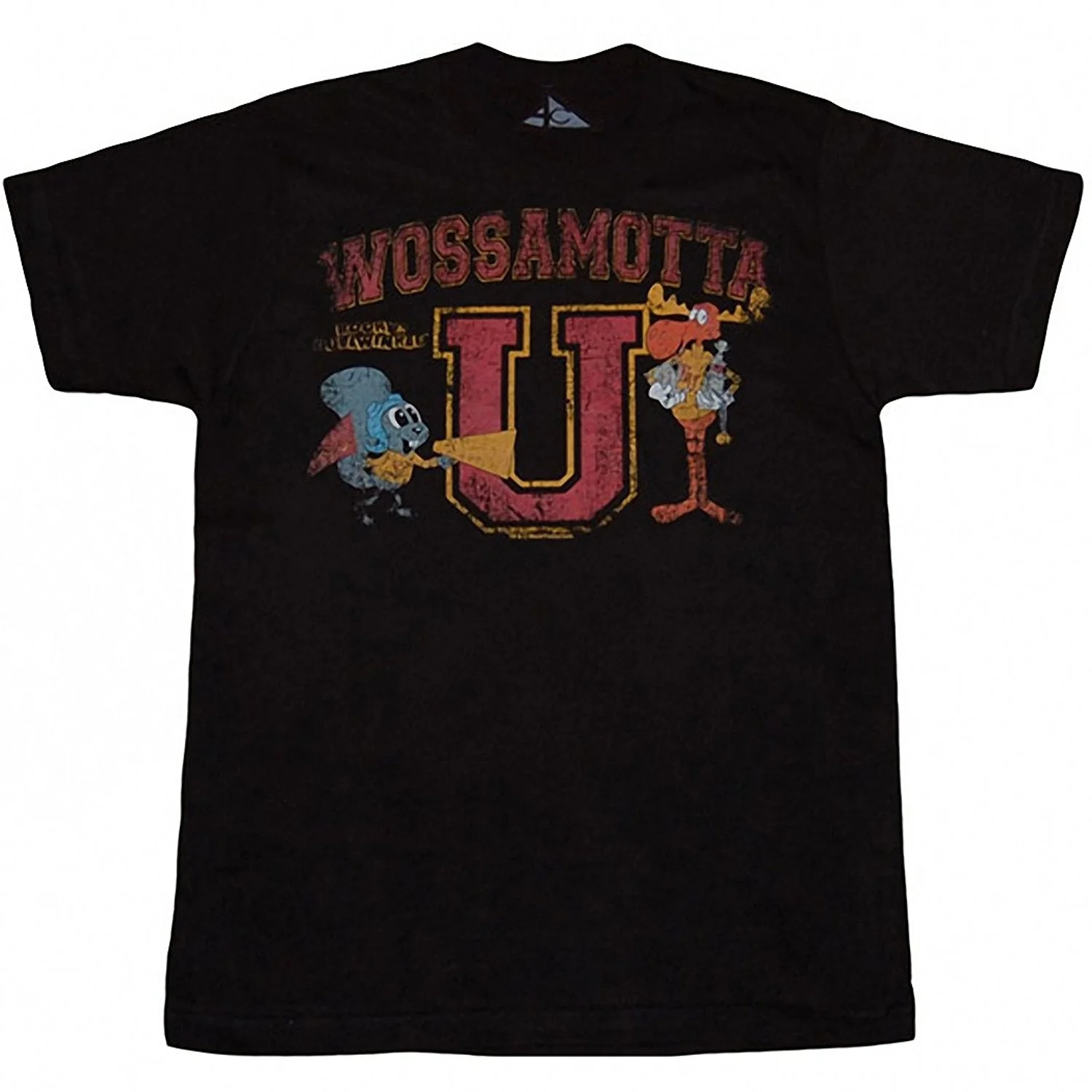 Men T shirt Fashion Unique Rocky and Bullwinkle Wossamotta