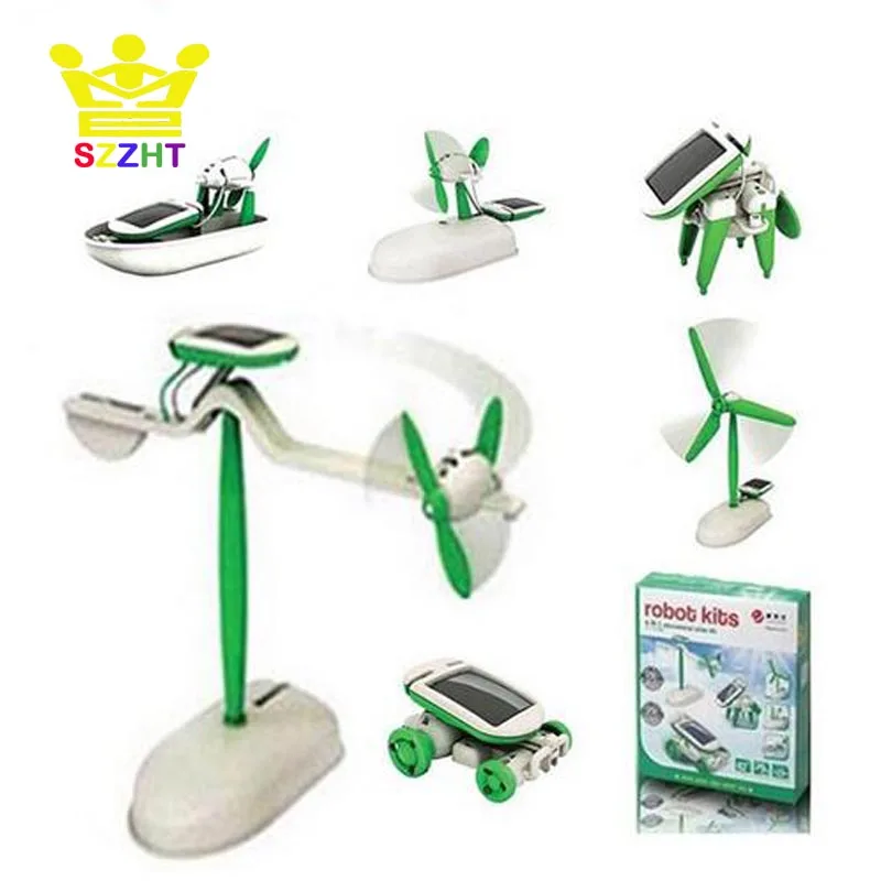 6 in 1 Educational Solar Kit DIY Changeable Building Science Robot Toy