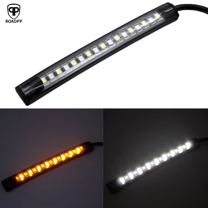

ROAOPP 1PC Universal Motorcycle Led Tail Light Flexible Brake Tail Stop Light Led Strip License Plate Strip Light Turn Signal