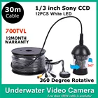 Best Price as low as $167.01 30 METERS Cable UNDERWATER CCTV CAMERA FISHING SYSTEM 12 LED LIGHTS 700 TVLINES Model CR-006C30m