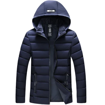 

Wram Parkas Men Winter Hooded Jacket Coats Casual Man Outwear Windproof Overcoat Jaqueta Masculina middle-aged thick Parka