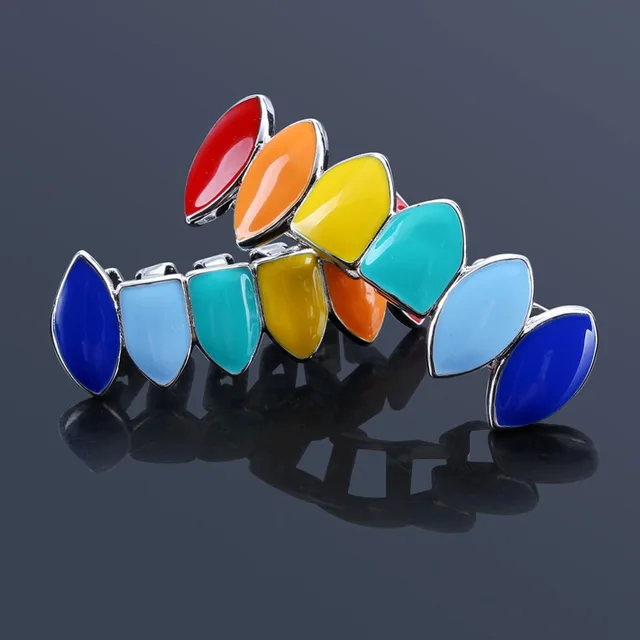 TOPGRILLZ hip hop złoto Tekashi69 Rainbow zęby Grillz Top amp Bottom kolorowe Grills Dental Halloween Wampir zęby tanie tanio Moda Body Jewelry Skeleton Miedzi Metal G-077 Grillz Dental Grills Hiphop Rock 11 2g Women Men Tourism Party Prom TOPGRILLZ hip hop złoto Tekashi69 Rainbow zęby Grillz Top amp Bottom kolorowe Grills Dental Halloween Wampir zęby tanie tanio Moda Body Jewelry Skeleton Miedzi Metal G-077 Grillz Dental Grills Hiphop Rock 11 2g Women Men Tourism Party Prom