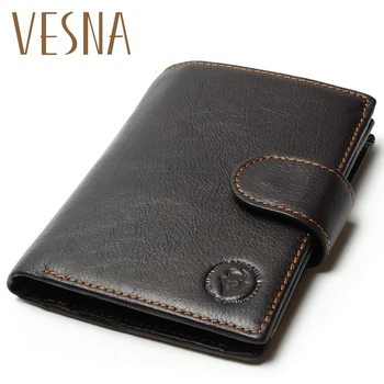 

High Quality 2019 New Style Layer Of Import Oil Wax Cowhide Medium Paragraph Buckle Leather Wallet Men's Purse