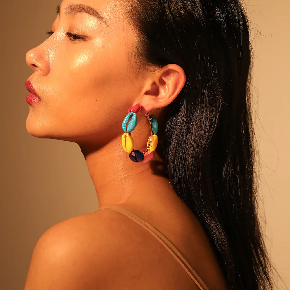 

YD&YDBZ New Shell Jewelry For Women Drop Earrings Milky White And Multicolor Big Earrings Trendy Classic Dangler Luxury Earring