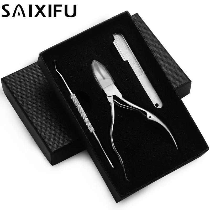 

3pcs/set Foot Cuticle Stainless Steel Nail Cuticle & nail file Nipper Nail Cutter for Pedicure Manicure Plier Cutter Tool BT62