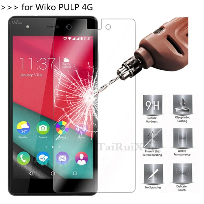 

TaiRuiXing 2.5D 0.26mm 9H Tempered Glass Screen Protector For Wiko PULP 4G Toughened Protective Film For Wiko PULP 4G