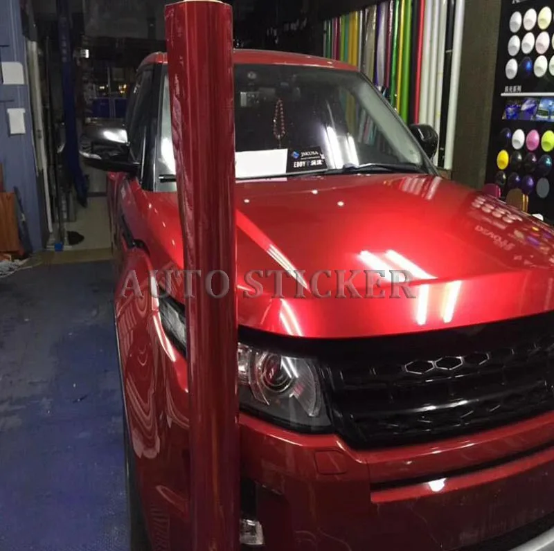 red glossy metallic car wraps 6