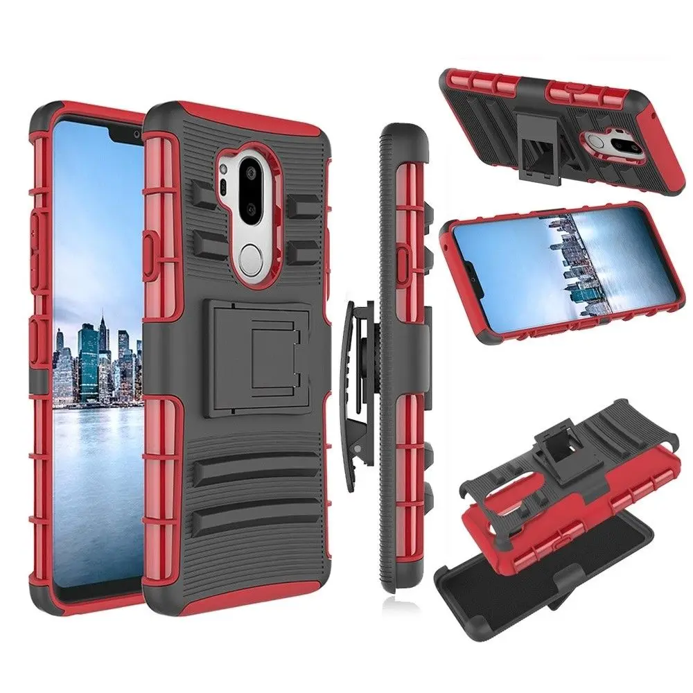 

YUMQUA Case Cover For LG G7 ThinQ /LG G7 Phone Case Shockproof Hybrid Armor Belt Clip Holster Kickstand for LG G7+ ThinQ/LM-G71