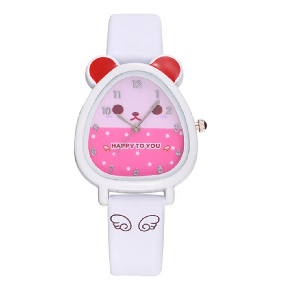 Чудесный дизайн в виде животного для мальчиков и девочек Детские Кварцевые часы детский подарок на день рождения Kol Saati Horloge Kinderen часы Дети