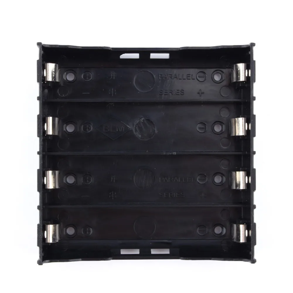 

4x18650 Li-ion Battery Storage Plastic Clip Holder Case Box 8 Pin Contact Black (3.7V-14.8V) Battery Storage Boxes