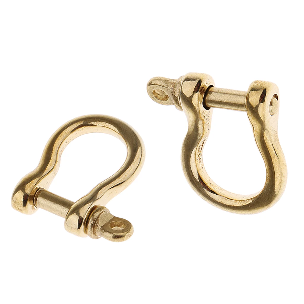 2 Pcs Brass O Shape Shackle Outdoor Rope Paracord Bracelet Buckle For Camping Hiking Tool
