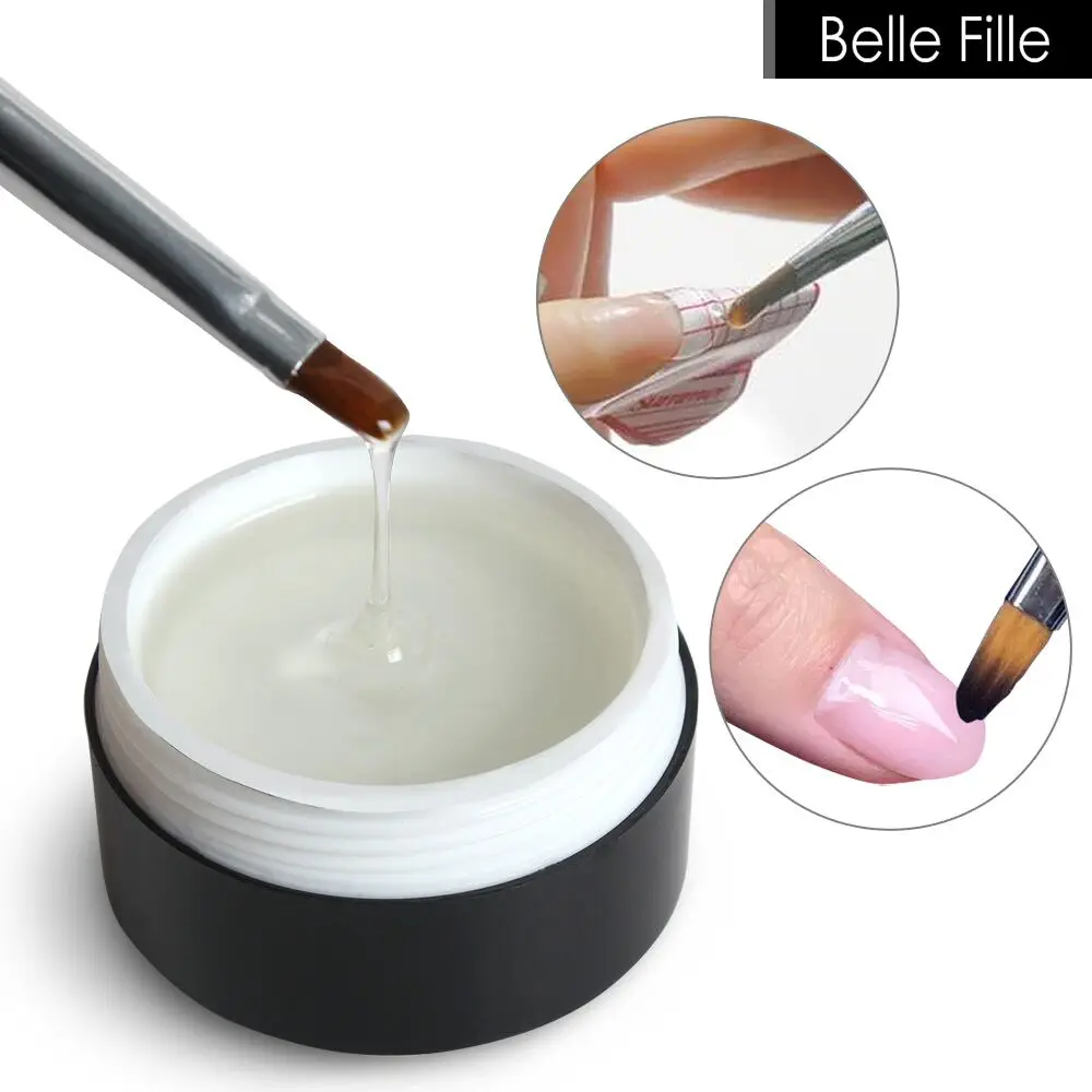 Belle Fille прозрачный строитель гель французский маникюр ногти Гель лак