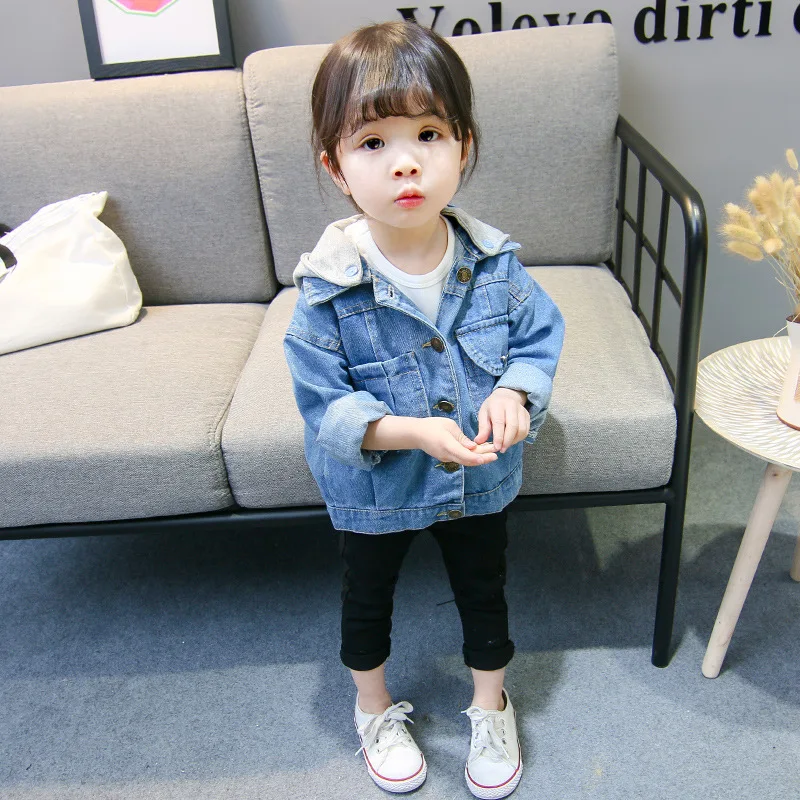 

2019 Spring new children's denim jacket girl boy autumn thicken CLIP overcome 2T-3T-4T-5T-6T-8T-10T