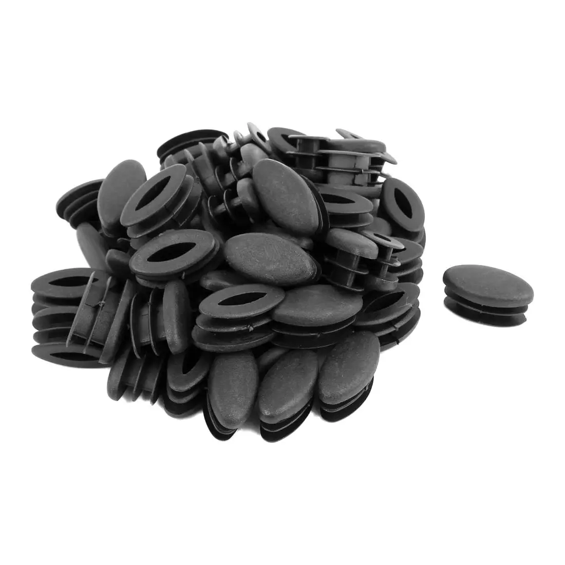 

Quality Home Office Oval Shape Plastic Table Chair Legs Leg Inserts Tube Black 50pcs