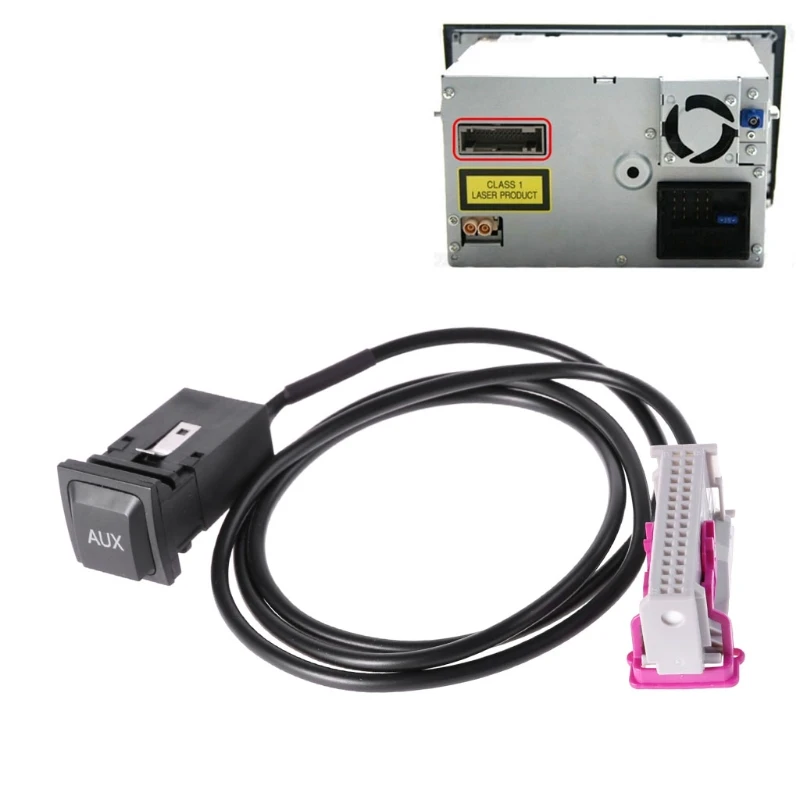 

Car Aux-in RNS-E Navigation AUX Button Audio Adapter Kit 32Pin Plug for Audi