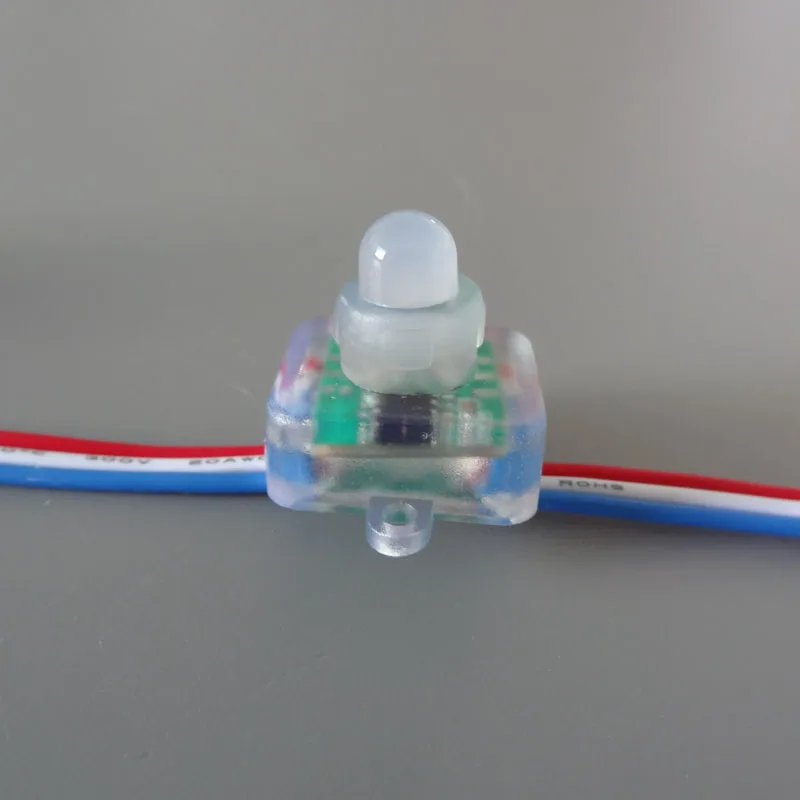 

18awg 50pcs/string DC5V 12mm addressable WS2811 Square colorful wire IP68 rating led pixel for Christmas decoration