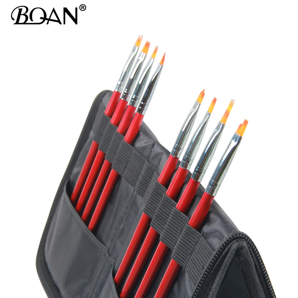 BQAN держатель кисточки для ногтей чехол для хранения сумка Косметическая Ручка черный макияж маникюр Дизайн ногтей инструмент аксессуар