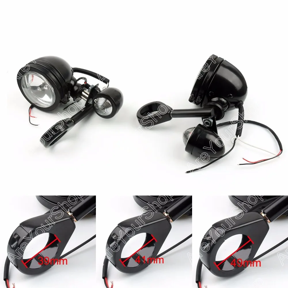 

Universal Motorcycle Fog Lights Turn Signal H3 Bulb Fork Clamp Turn Signals 39/41/49mm For Harley New Styling Motor Accessories