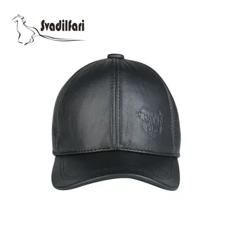 

Svadilfari 2018 New Fashion Casual Real Cow Leather Baseball Cap Black Brown 2 Color Warm Winter Dad Mom Gift Hat For Men Women