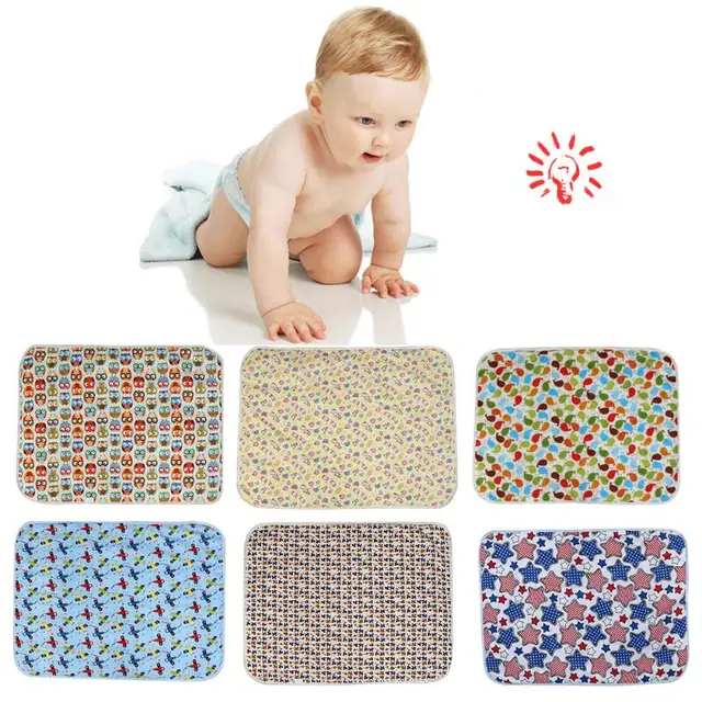 waterproof baby diaper urine mat 3 layer sheet cotton inside cartoon baby diaper changing sheet