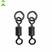 JSM 100 шт. матовые черные рыболовные Вертлюги с кольцом приманка для карпа длинный корпус рыболовный поворотный разъем Карп рыболовные аксессуары