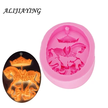 

Trojan bow Sugarcraft silicone mold horse fondant mould Baby birthday cake decorating tools chocolate Soap mold D1303