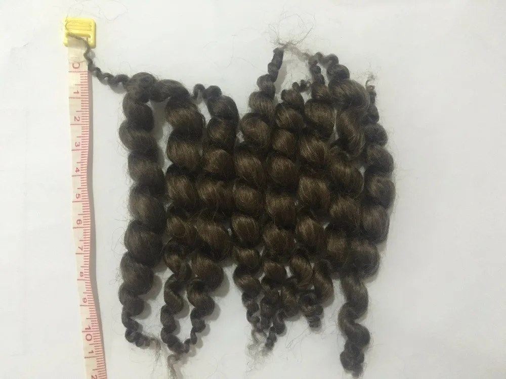 8 streifen 20g Mode Reborn Puppe Liefert Premium Lockige Dunkelbraun 11 cm Mohair Haar Für Reborn Baby DOLL KIT