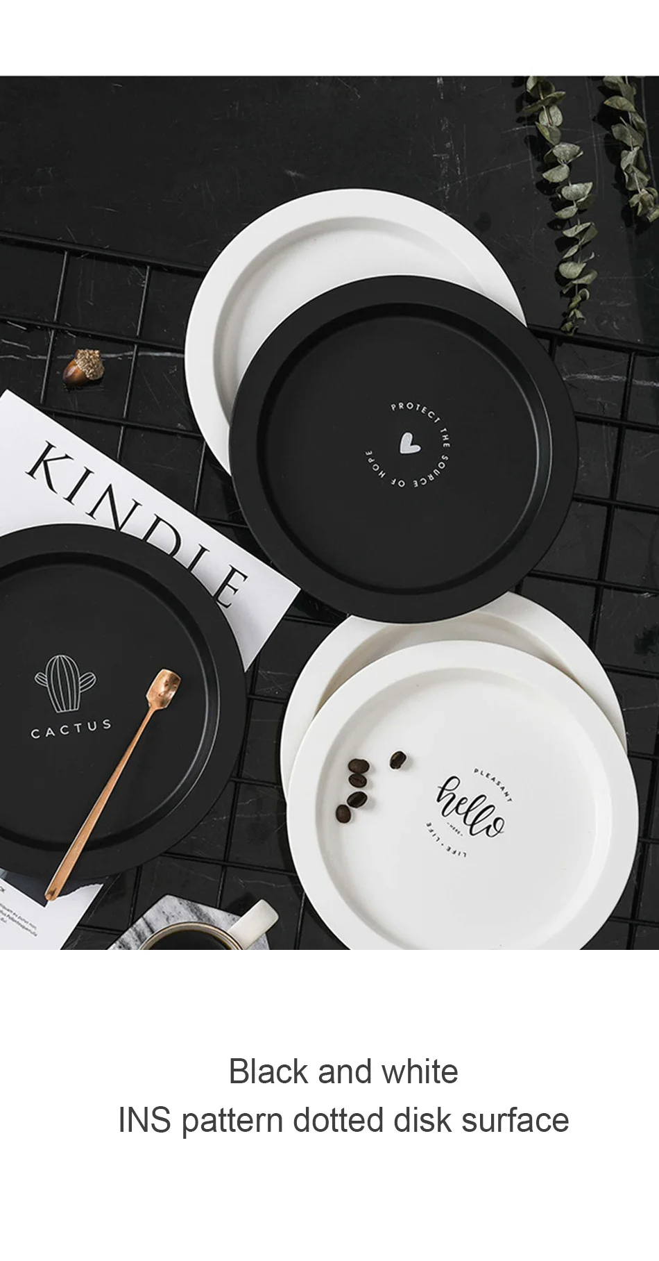 Nordic Round  Fruit Bowl Creative Simple Living Room Plastic Western Tableware Breakfast Dessert Dried Fruit Dish Home Plates (10)