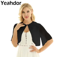 Женское шифоновое, с рукавами до локтя многослойное открытой передней свободные откровенные Болеро Кардиган Топ для Одежда для свадьбы, дня рождения коктейль