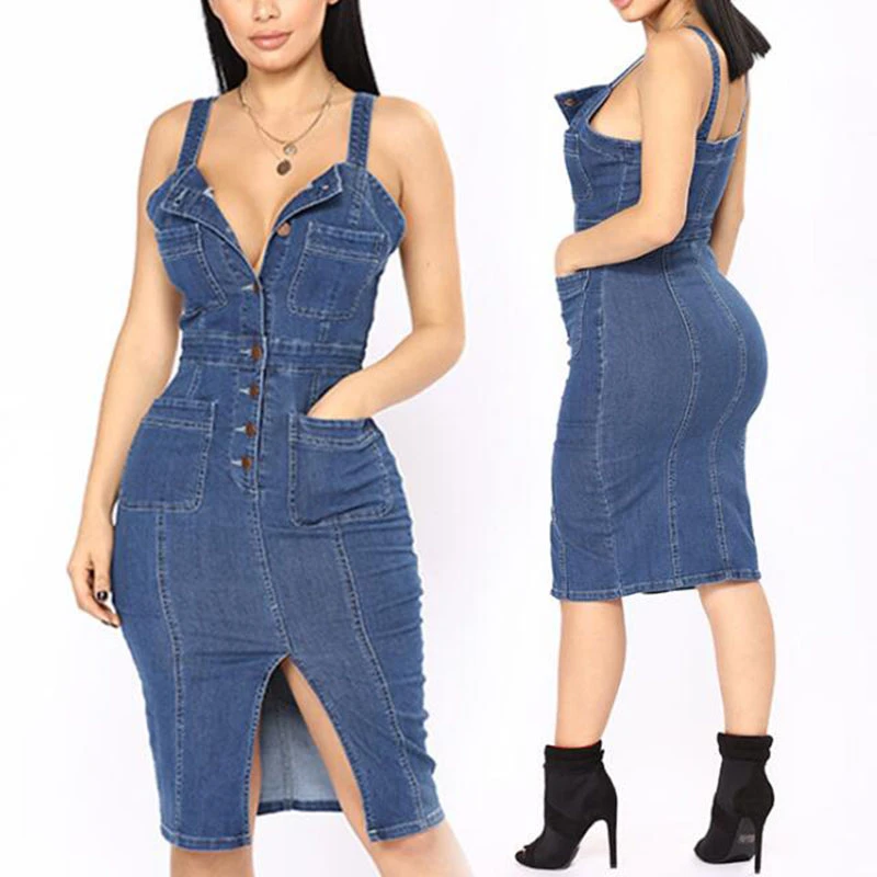 sexy plus size denim dress