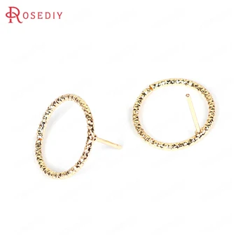 

10PCS 1.5CM 1.8CM Gold Color Plated Brass Round Circel Stud Earrings Diy Jewelry Findings Earrings Accessories Wholesale