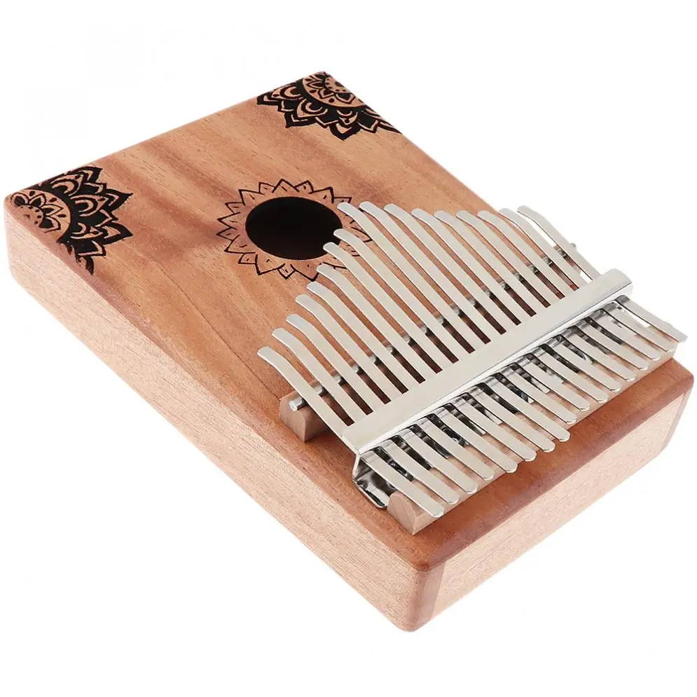 17 клавиш Kalimba твердое красное дерево палец пианино с цветочным узором Mbira натуральный мини-клавиатура музыкальный инструмент