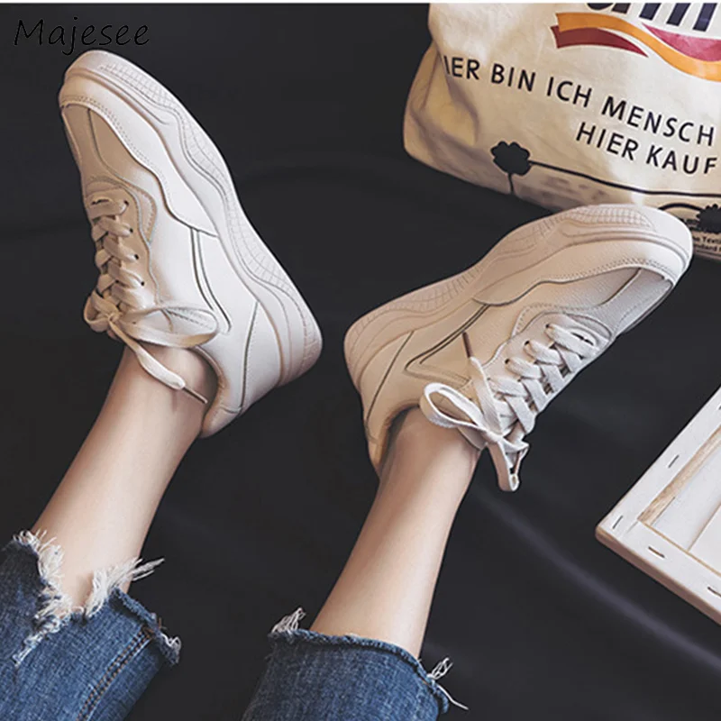 

Vulcanize Shoes Women Solid Color Korean Style Students All-match Womens Trendy Soft Bottom Classic High Quality Leisure Female