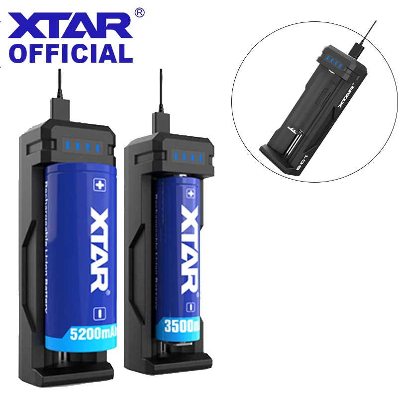 XTAR SC1 USB Зарядное устройство Перезаряжаемые быстро Зарядное устройство 18700/20700/21700/22650/25500/26650 литий-ионных батарей светодиодный Зарядное устройство Батарея 18650