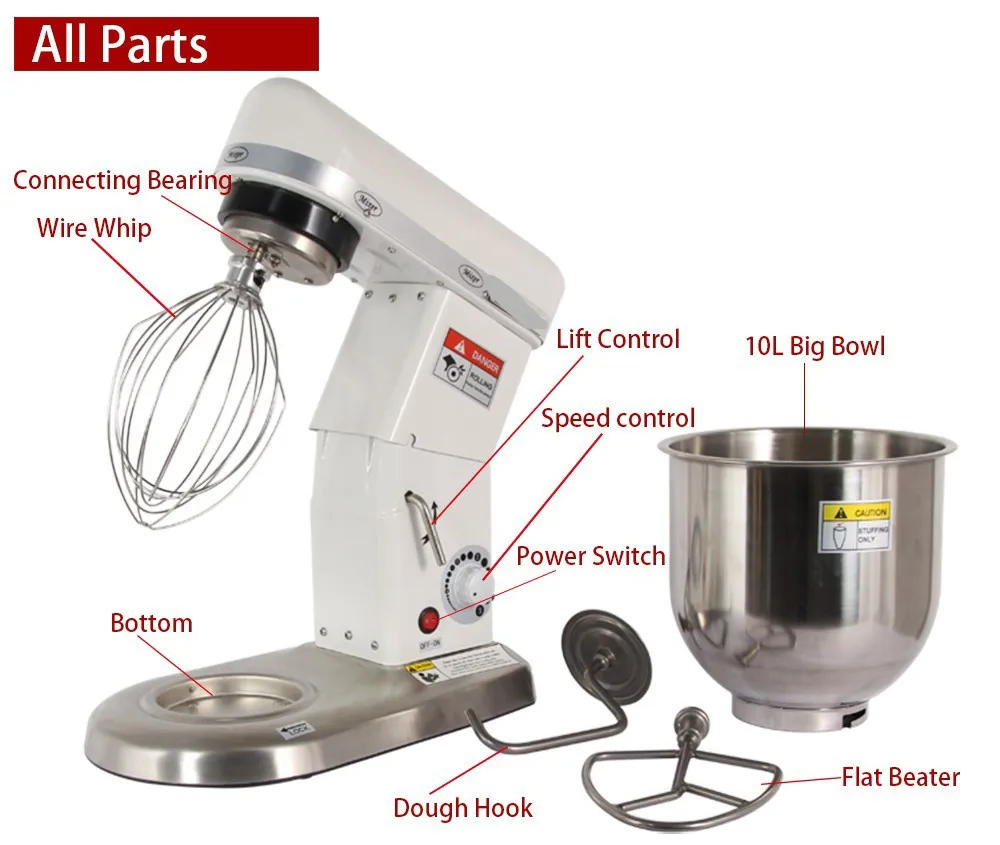 10л высокое качество коммерческий планетарный миксер пищевой миксер, взбиватель яиц, миксер для теста