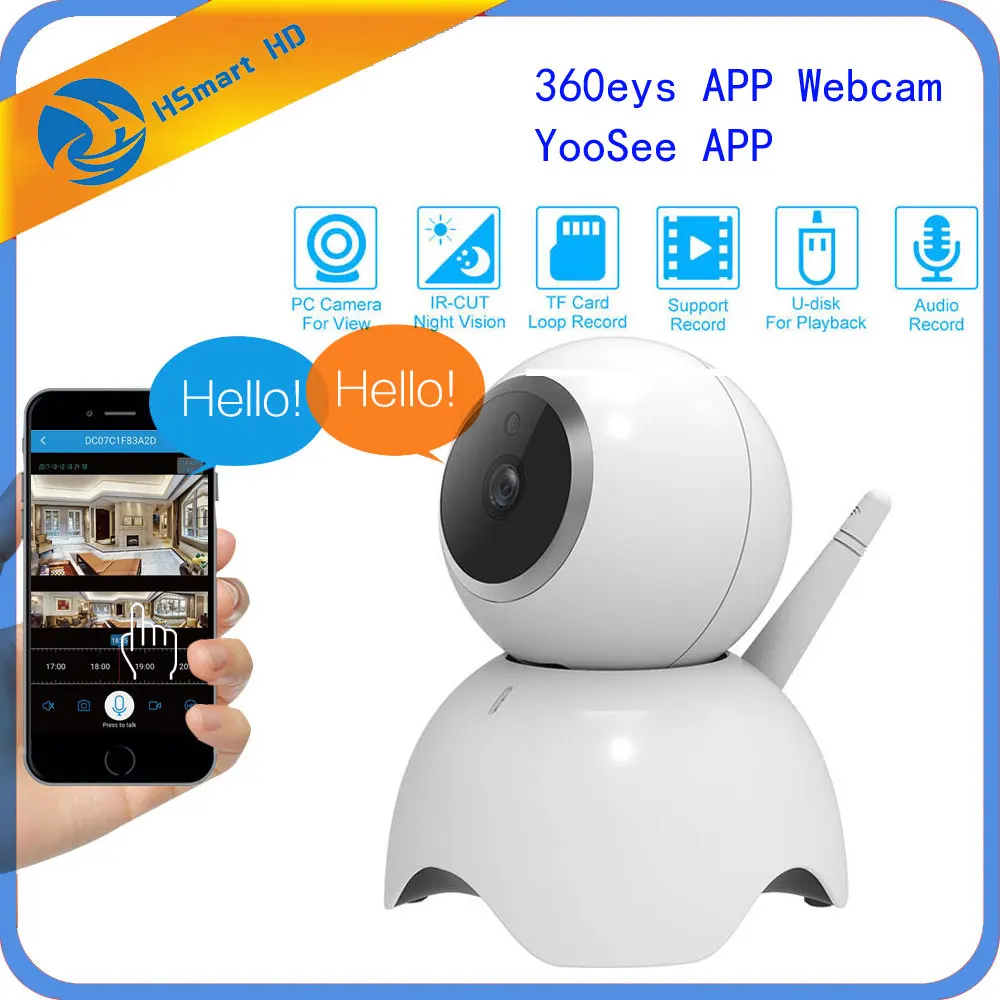 

Home Security IP Camera Wireless Smart WiFi Camera Audio Record Surveillance Baby Monitor HD Mini CCTV Onvif Camera YooSee APP