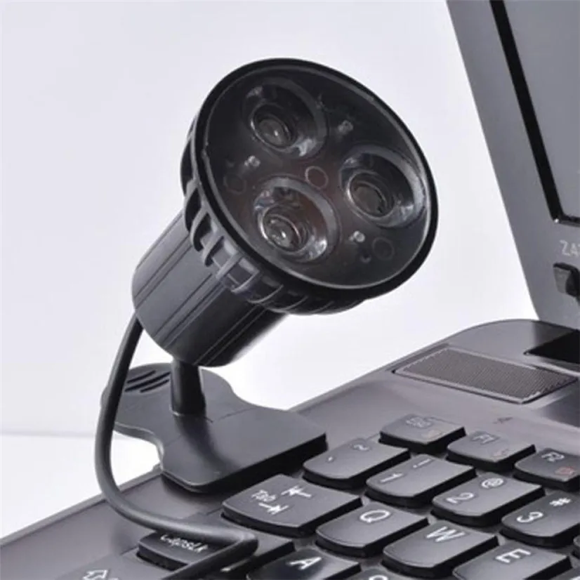 

Factory price USB 3-LED Clip-on Table Desk Reading Light Lamp Bulb For Laptop Computer Mfeb14 WL1L Drop Shipping