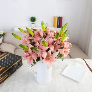 

Oil painting small lily imitation flower Free Shipping Double decked flower