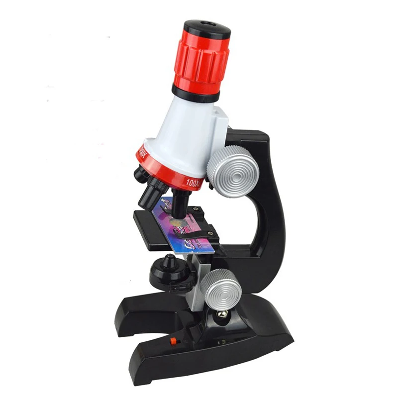 Microscope 100X 400X 1200X Kit Home School Lab Educational Toys Gift For Kids Monocular Biological Microscope @ YJS Dro