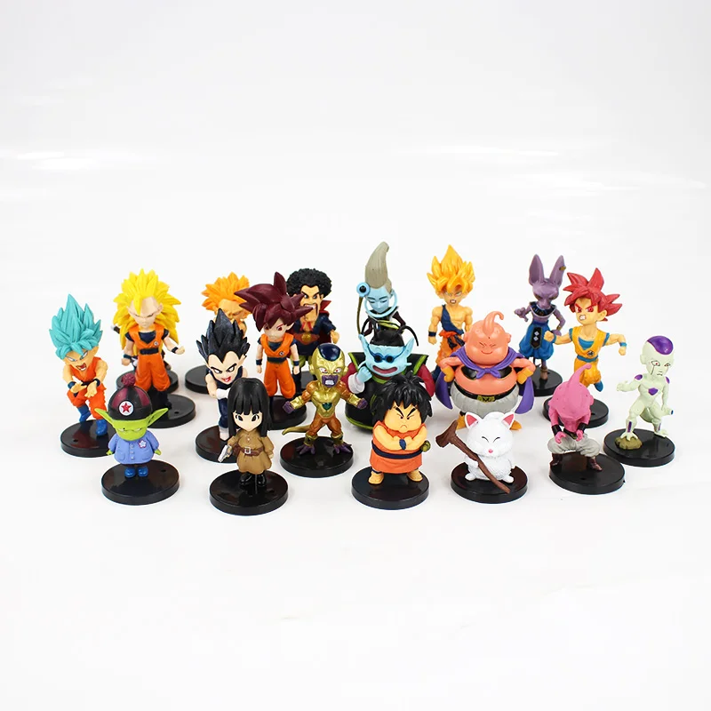 

20pcs/lot Dragon Ball Z Figure Toy Goku Vegeta Super Saiyan God Hercule Frieza Buu Beerus Whis Anime DBZ Model Dolls