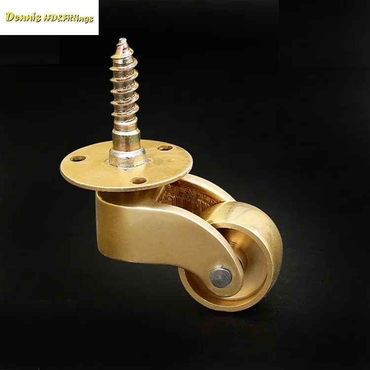 4Pcs/Lot Premintehdw Polished Solid Brass Cup Caster Swivel Castor