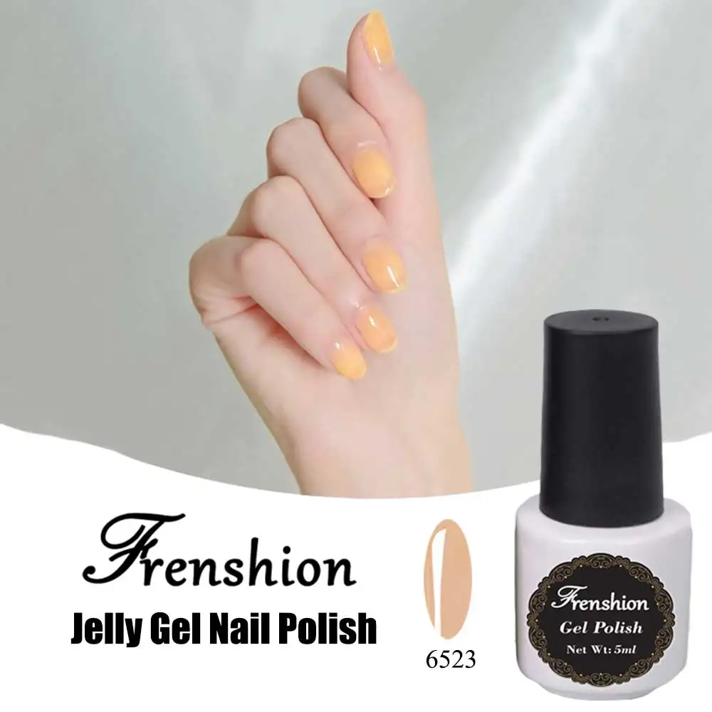 Frenshion 1PCS Jelly Gel Nail Polish LED UV Gel Long Lasting Soak Off