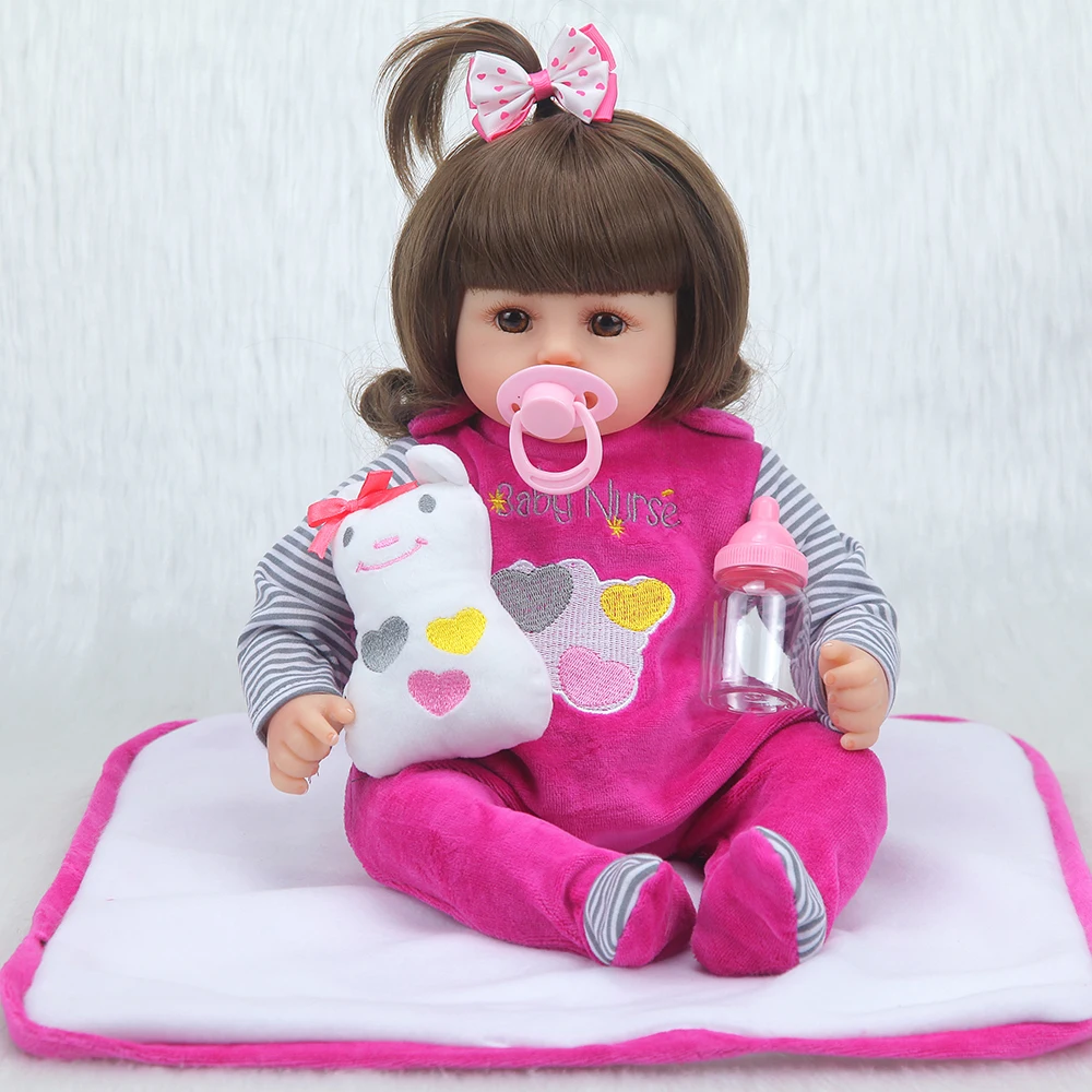 

Forrsdor 42cm cotton body lifelike newborn Baby girl with plush toys limited Collection gifts Silicone Reborn Baby dolls