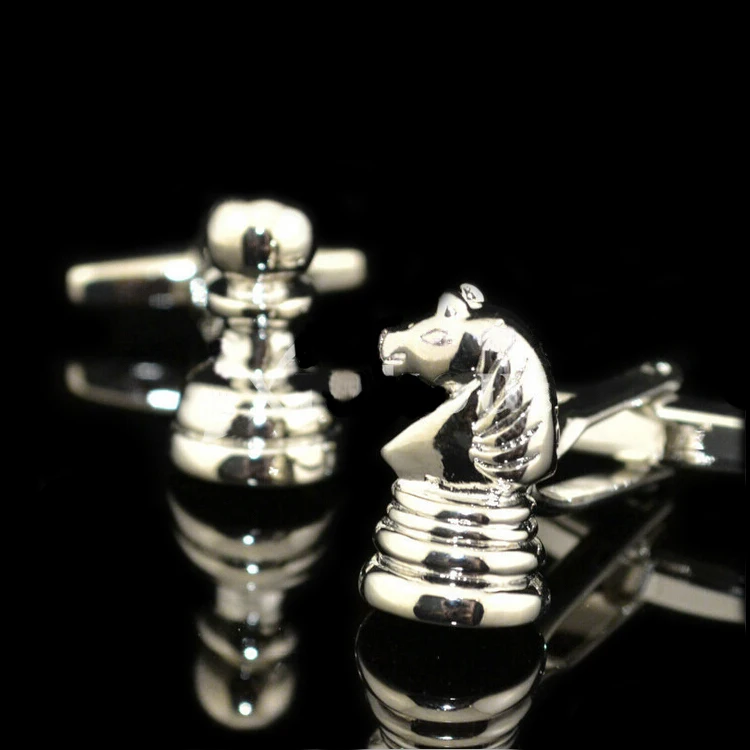 

Silver Chess Cufflinks Mens Cuffs Unique Jewelry Stainless Steel Metal Cuff Nail Free Shipping Suit Gift For Men